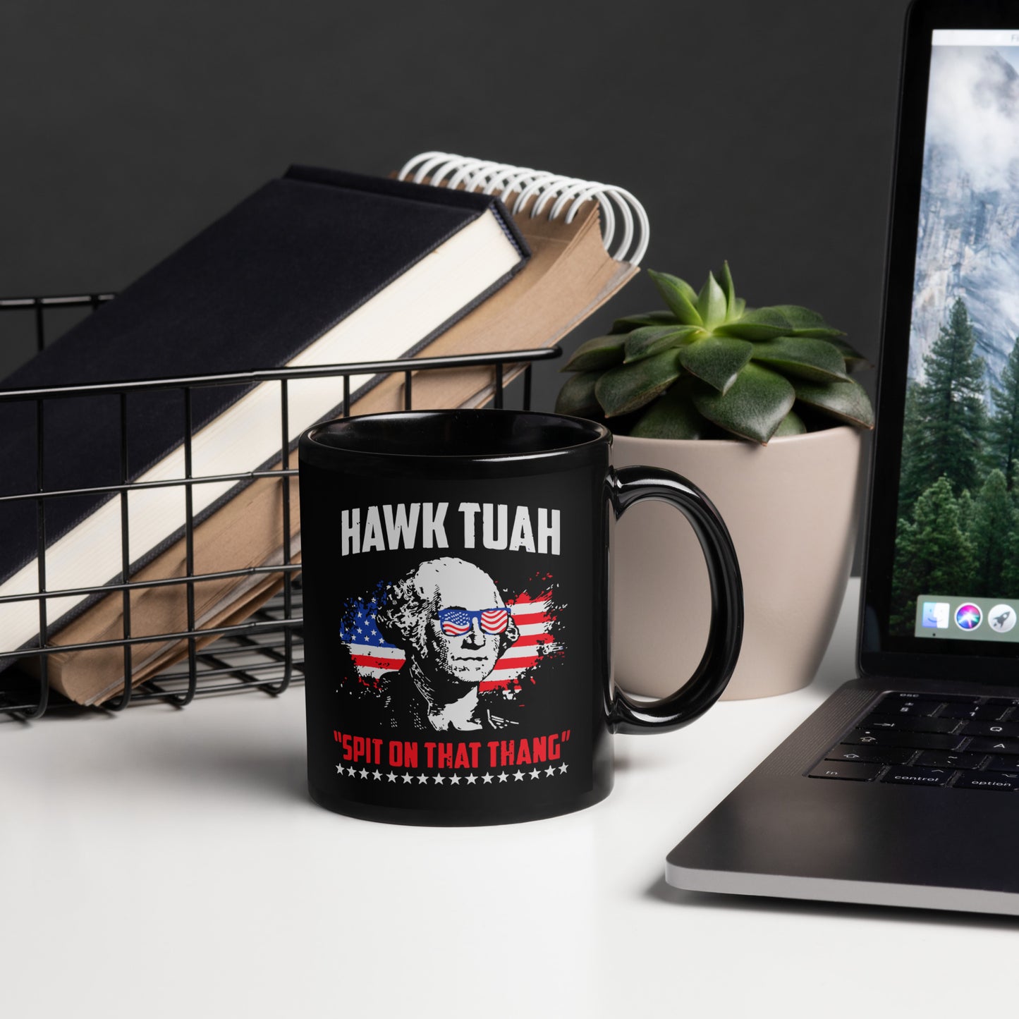 Hawk Tuah™ Black Glossy Mug