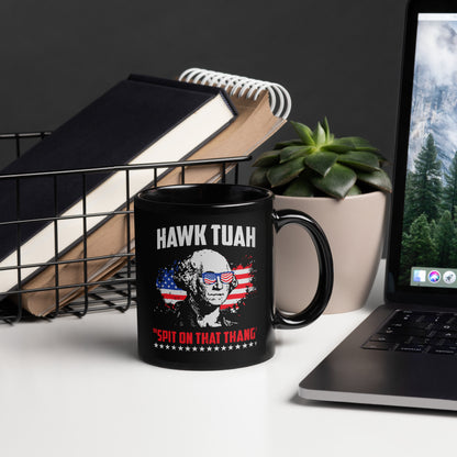 Hawk Tuah™ Black Glossy Mug