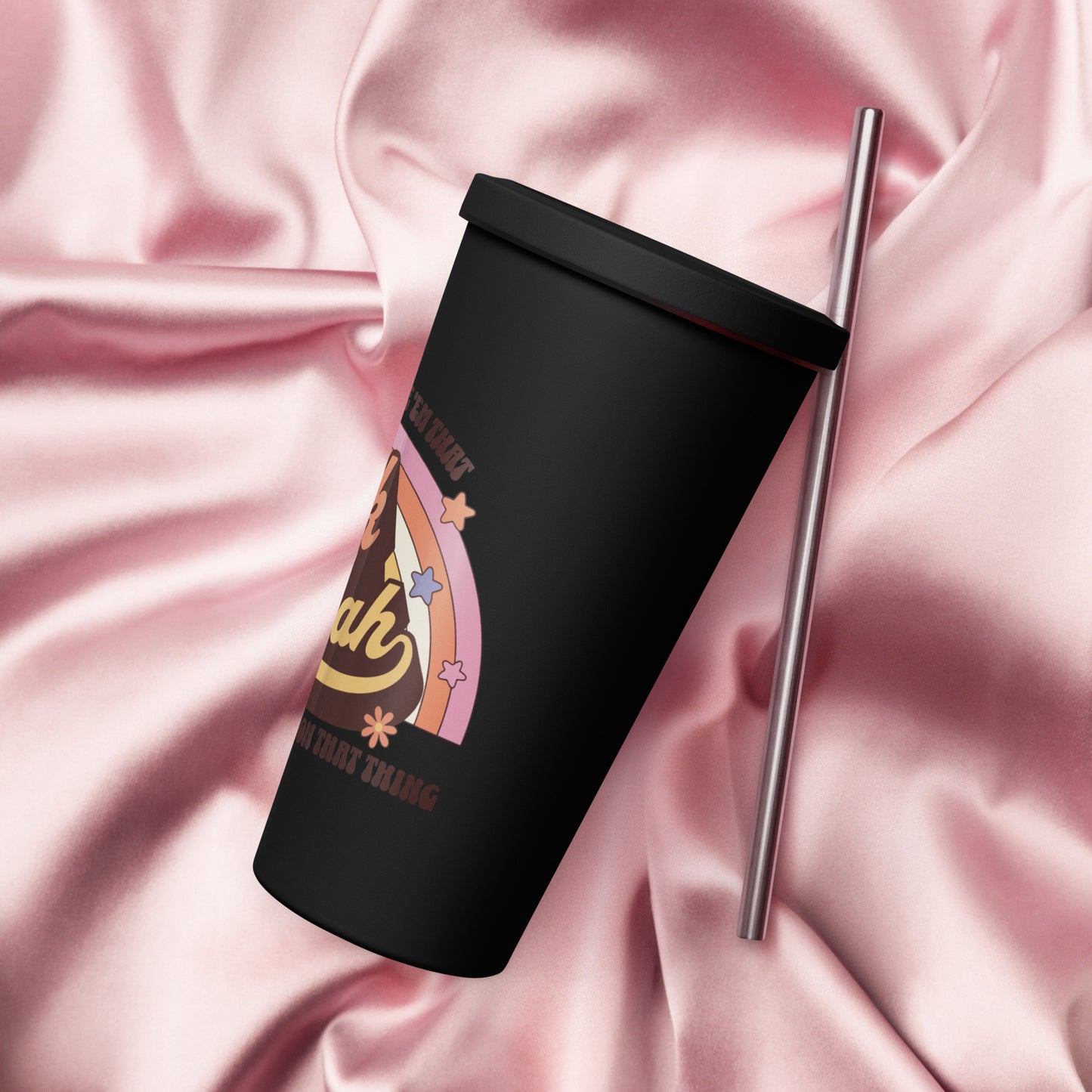 Hawk Tuah™ Insulated tumbler with a straw