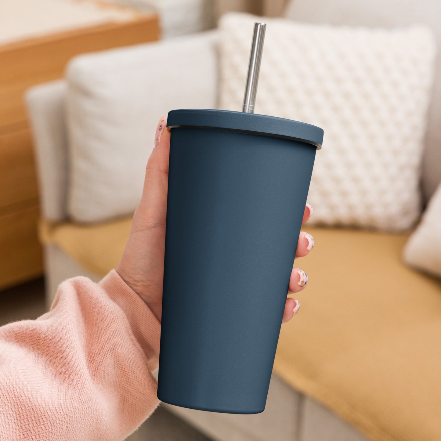 Hawk Tuah™Insulated tumbler with a straw