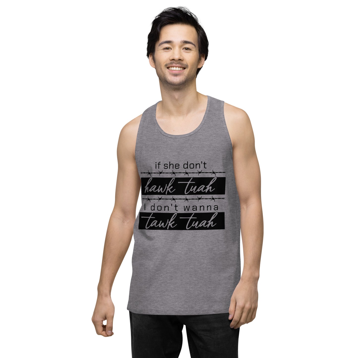 Tawk Tuah Men’s premium tank top