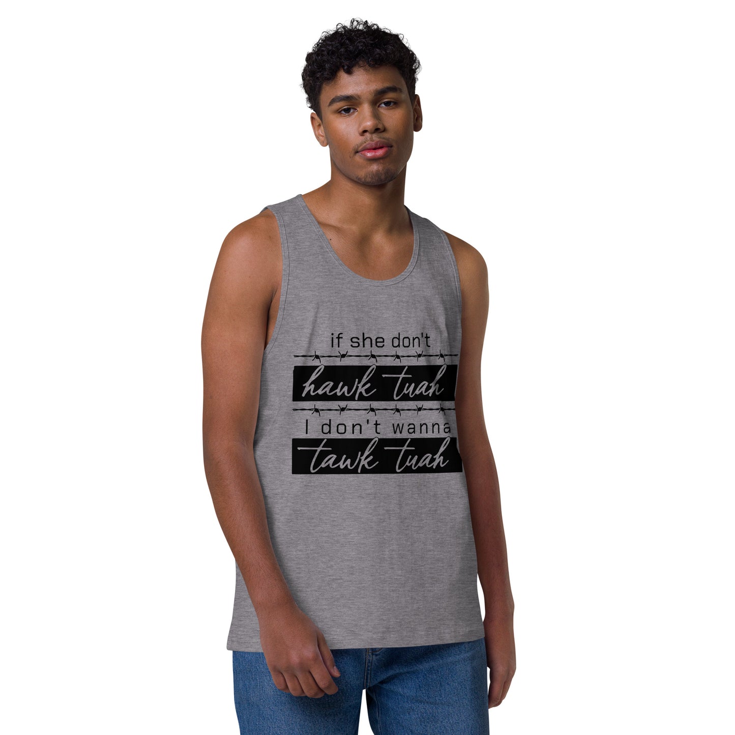 Tawk Tuah Men’s premium tank top