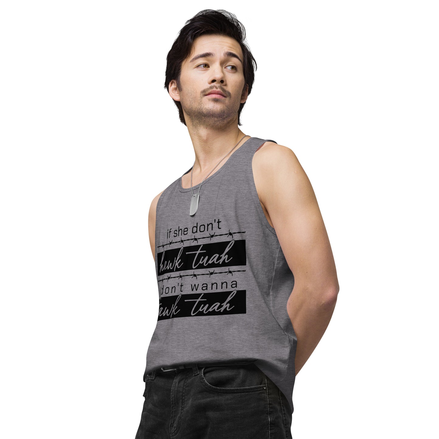 Tawk Tuah Men’s premium tank top