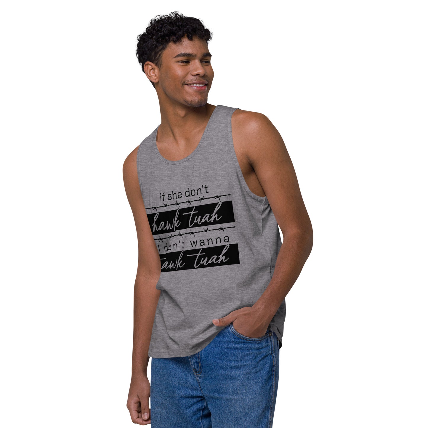 Tawk Tuah Men’s premium tank top