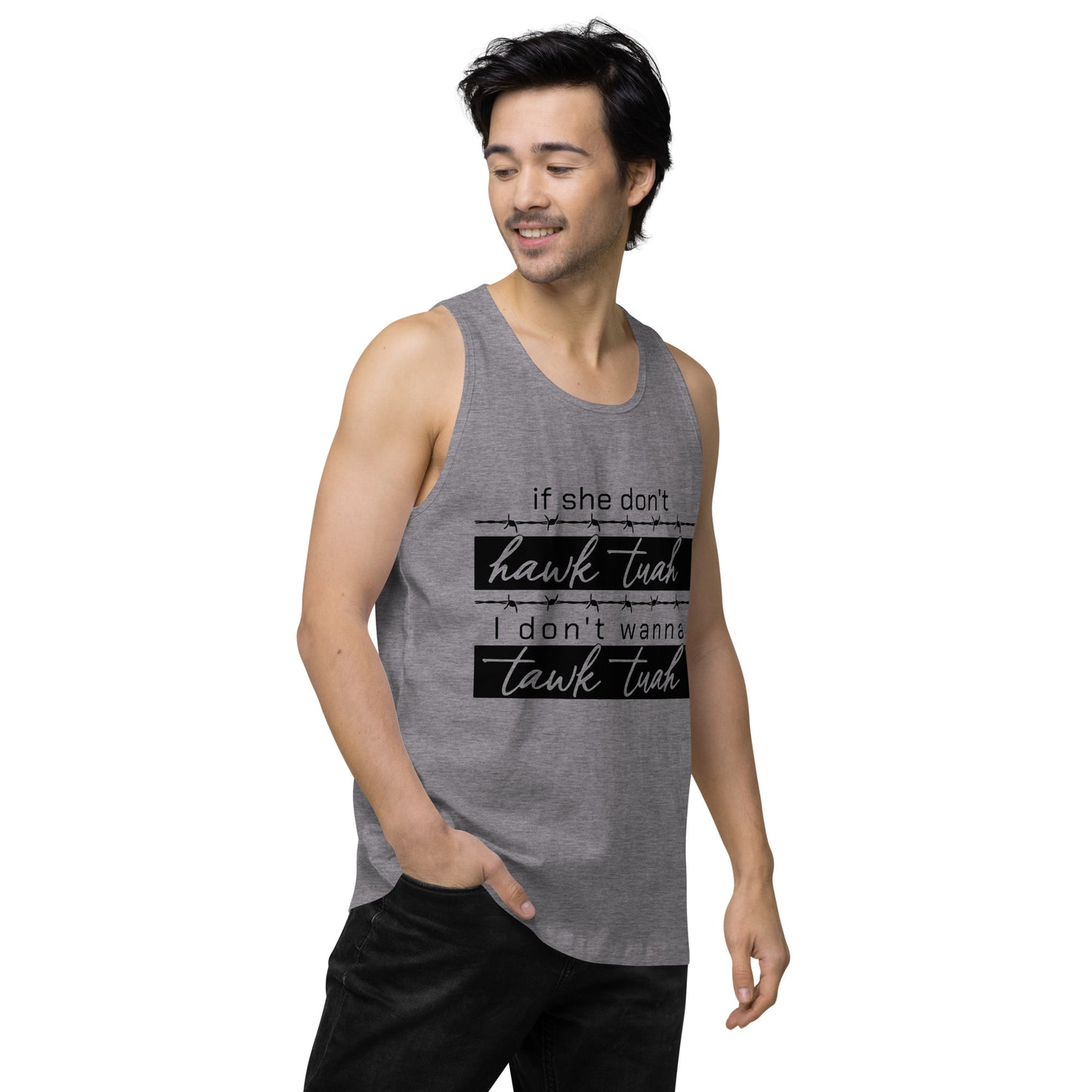 Tawk Tuah Men’s premium tank top