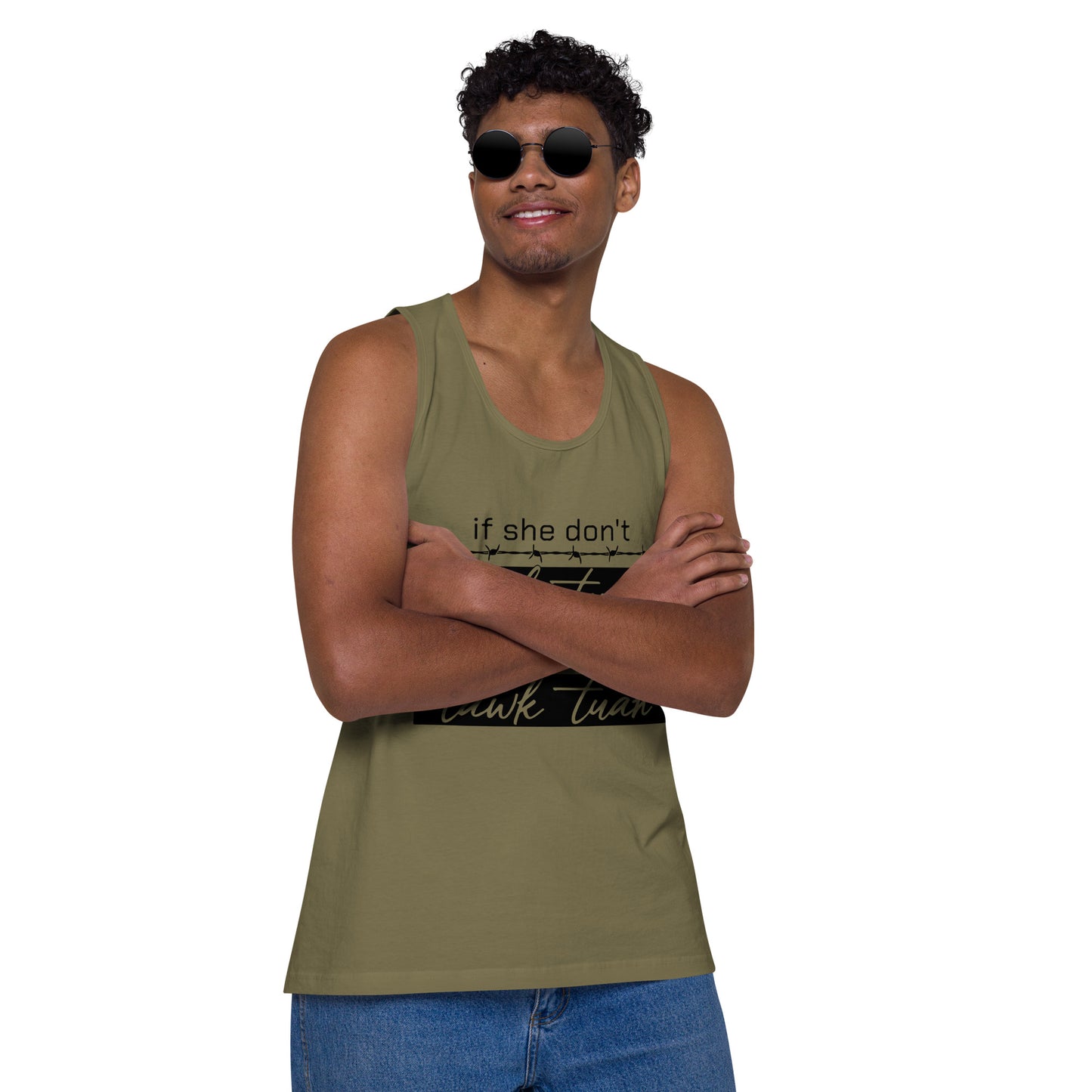 Tawk Tuah Men’s premium tank top