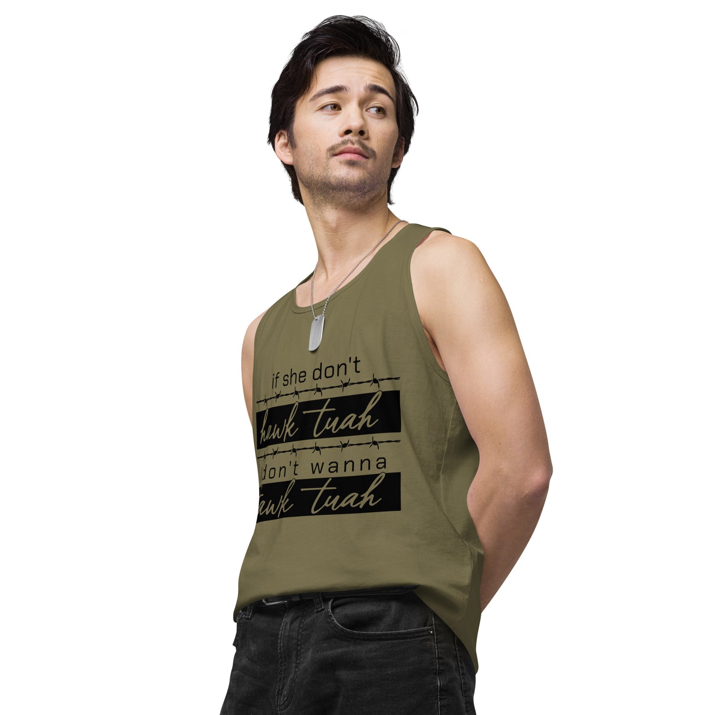 Tawk Tuah Men’s premium tank top