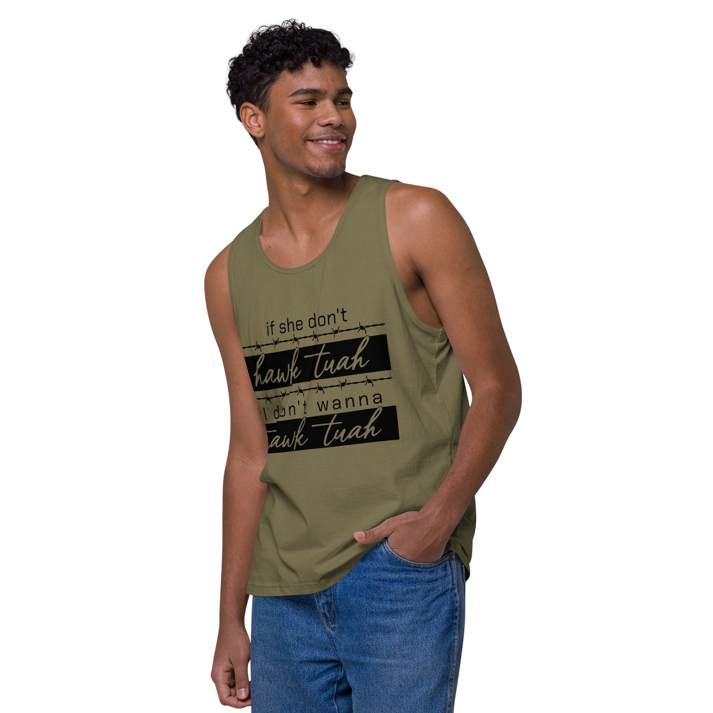 Tawk Tuah Men’s premium tank top