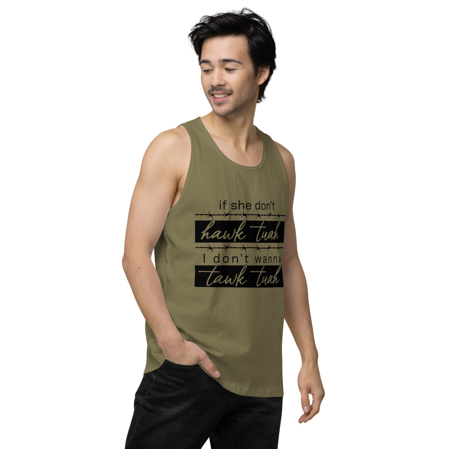 Tawk Tuah Men’s premium tank top