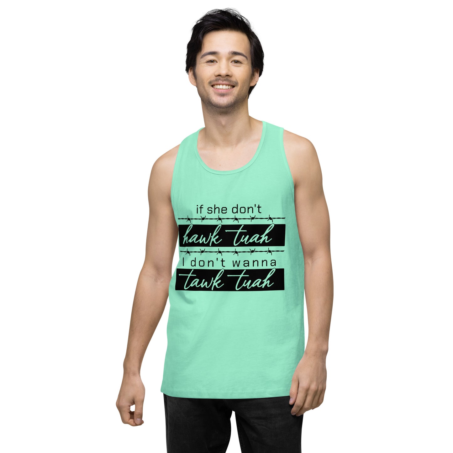 Tawk Tuah Men’s premium tank top