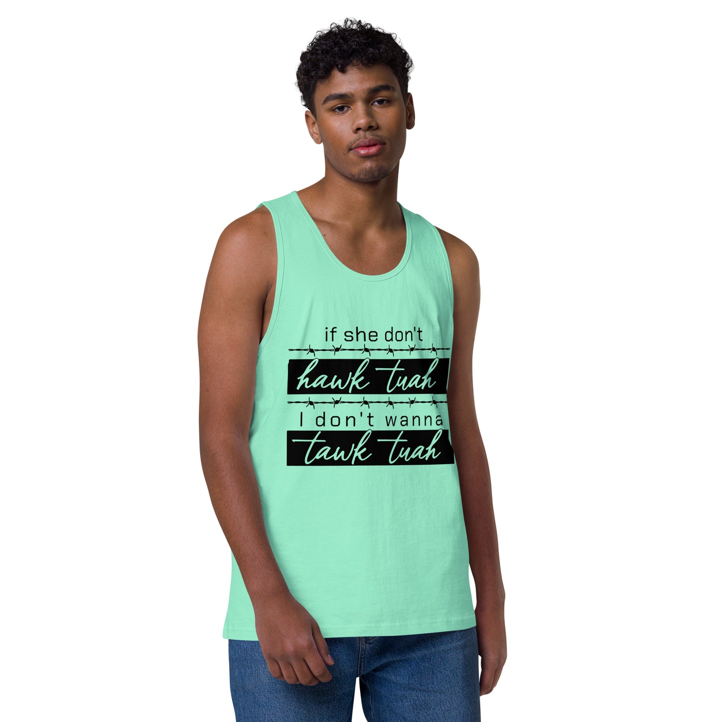 Tawk Tuah Men’s premium tank top