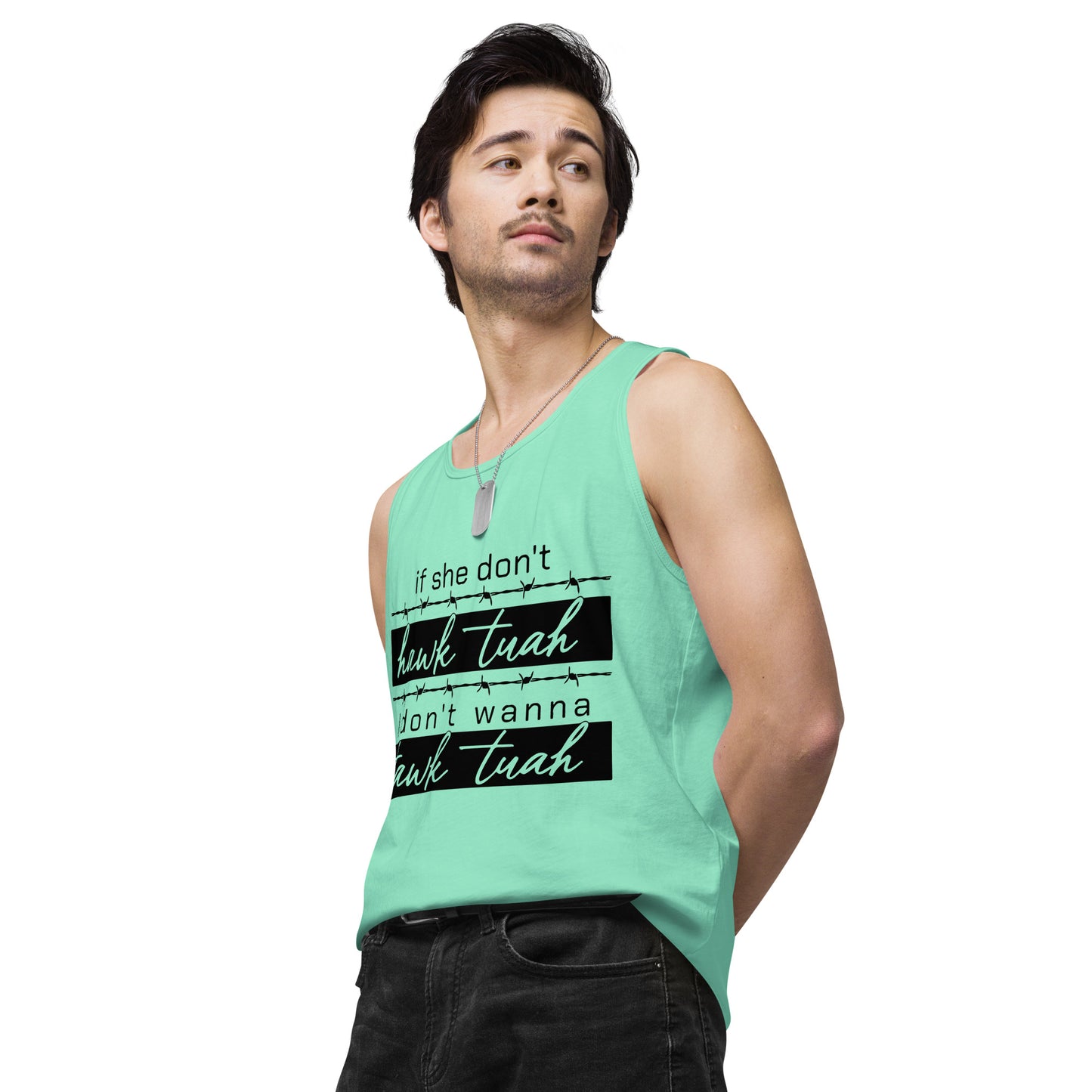 Tawk Tuah Men’s premium tank top