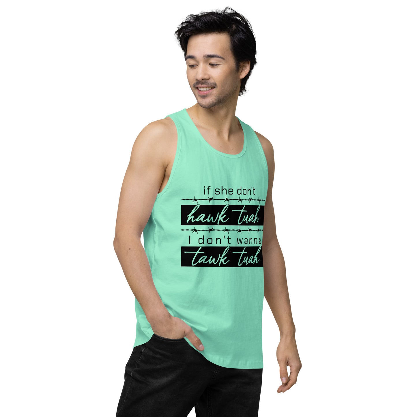 Tawk Tuah Men’s premium tank top