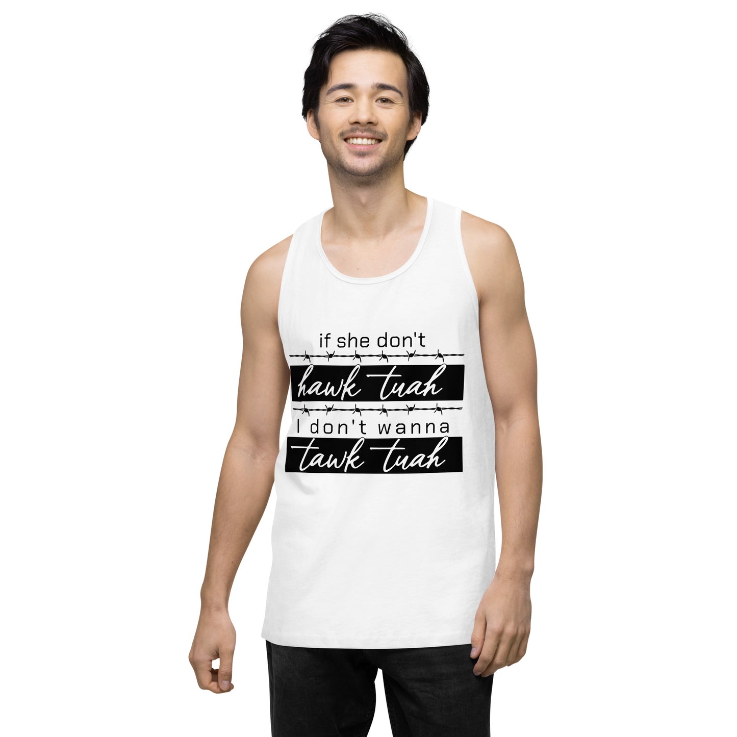 Tawk Tuah Men’s premium tank top