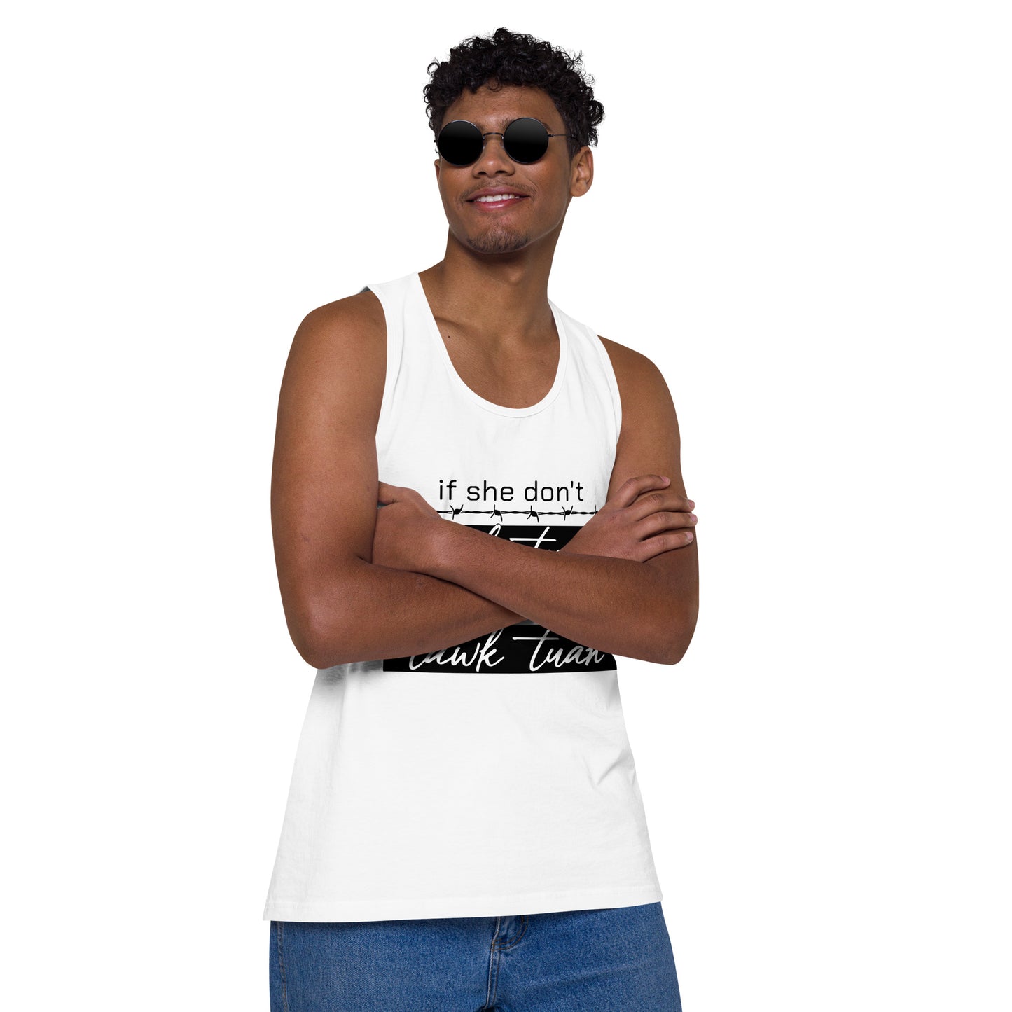 Tawk Tuah Men’s premium tank top