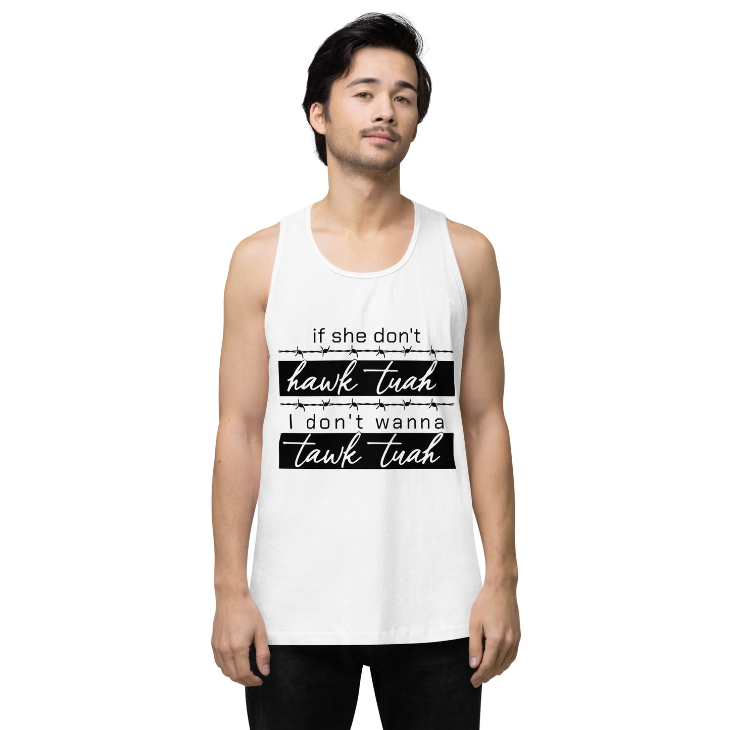 Tawk Tuah Men’s premium tank top