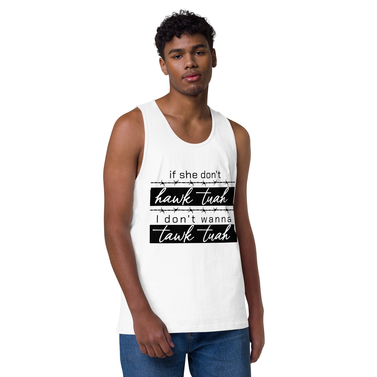 Tawk Tuah Men’s premium tank top