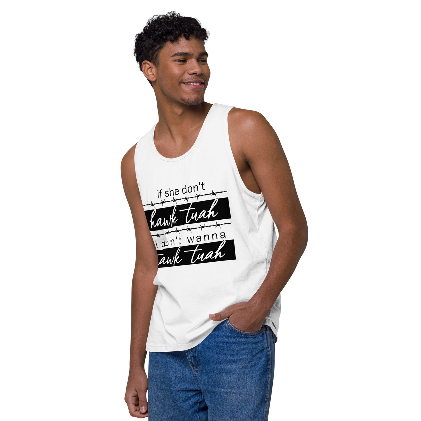 Tawk Tuah Men’s premium tank top