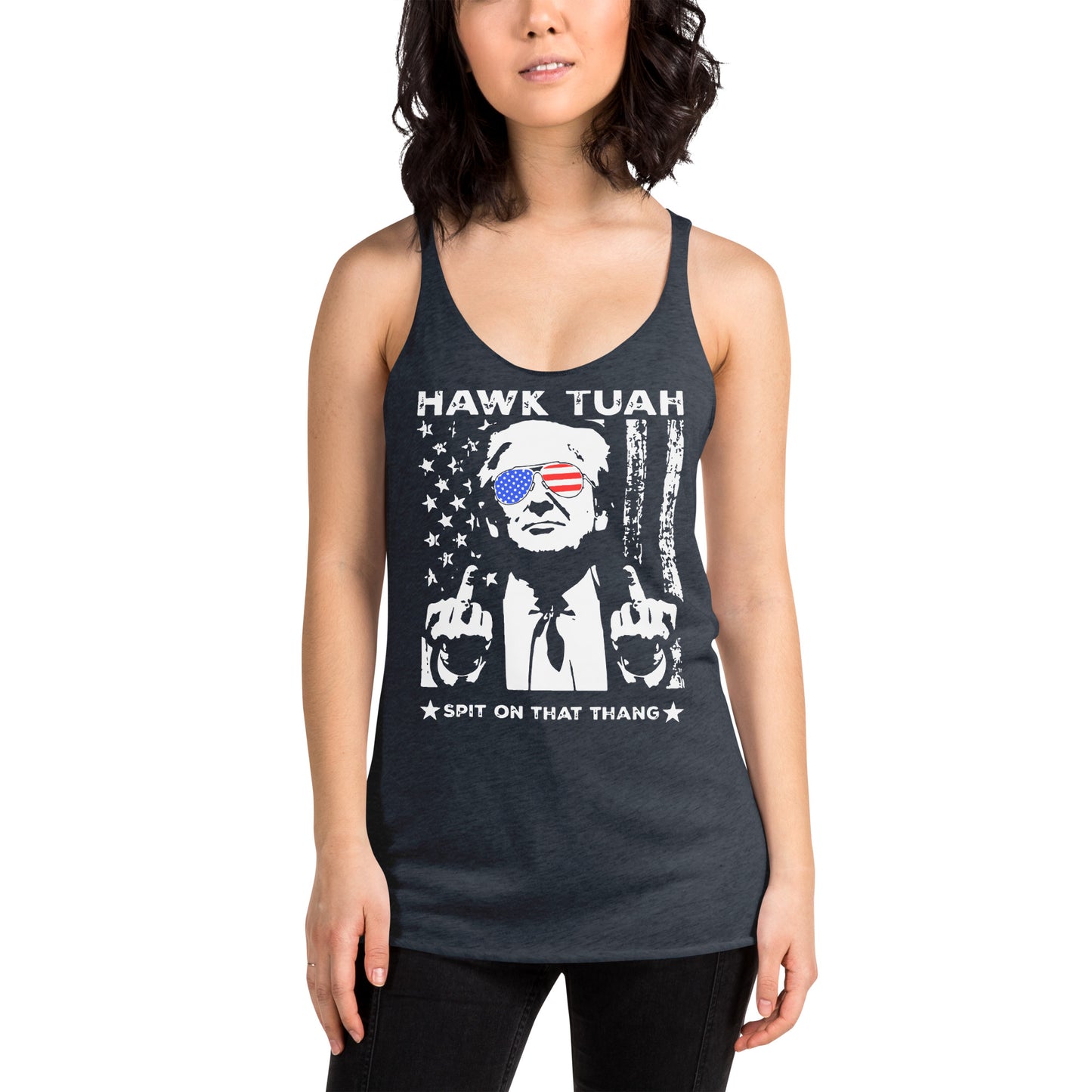 Hawk Tuah™ Trump Women's Racerback Tank